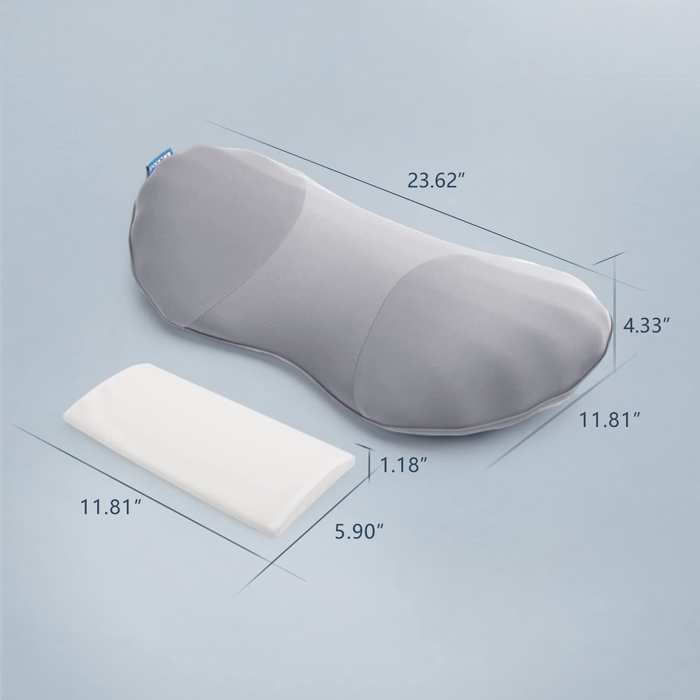 RESTCLOUD Adjustable Lumbar Support Includes 2 removable pads, Moon Grey