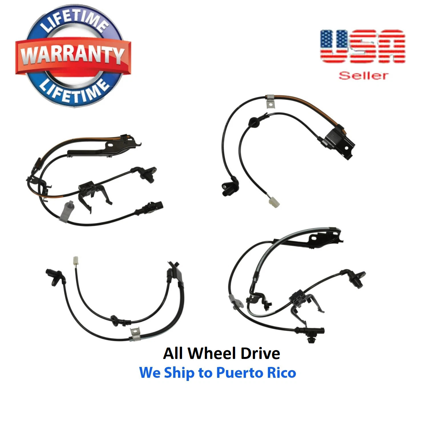 4 ABS Wheel Speed Sensor Front & Rear R & L Fit: Toyota Venza 2009 to 2016 AWD