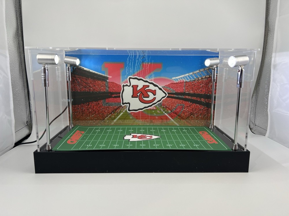 Kansas City Chiefs Custom 2 Mini Helmet Display Case W/ LED Lights