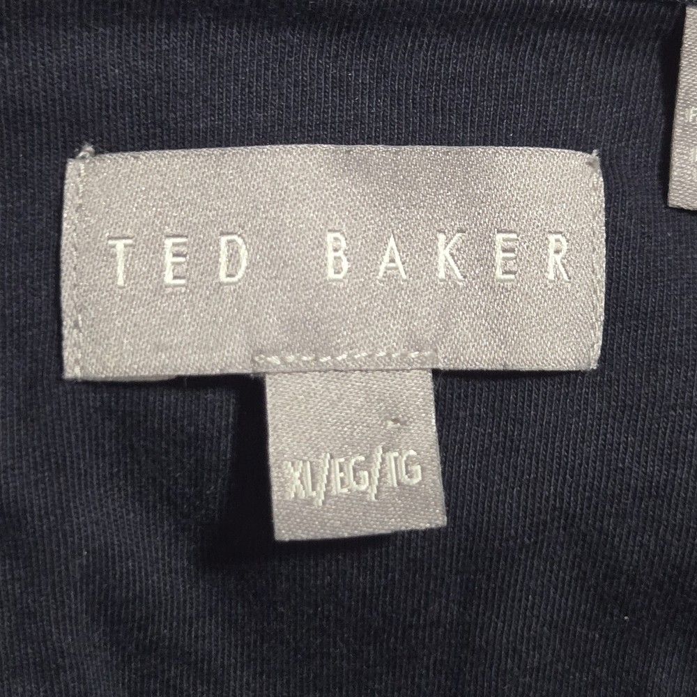 Ted Baker Mens Black Textured Quarter Zip Linstrom Pullover XL