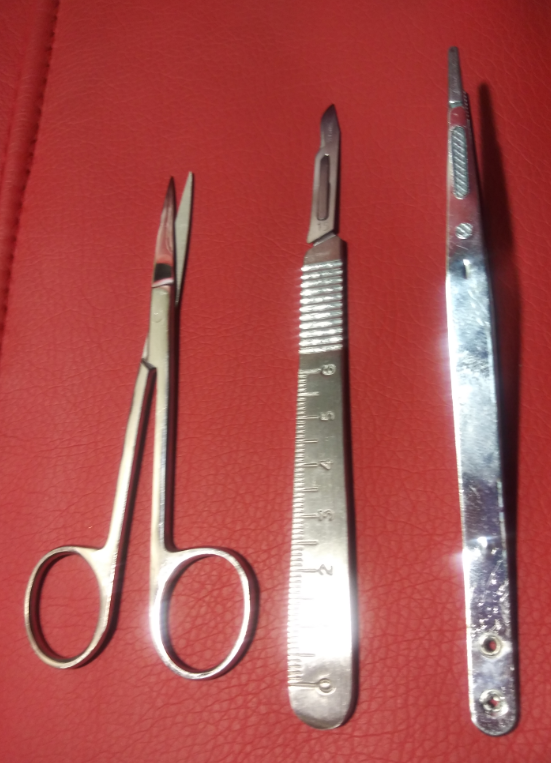 Surgical Grade Scalpel, Scissors and Forceps Kit
