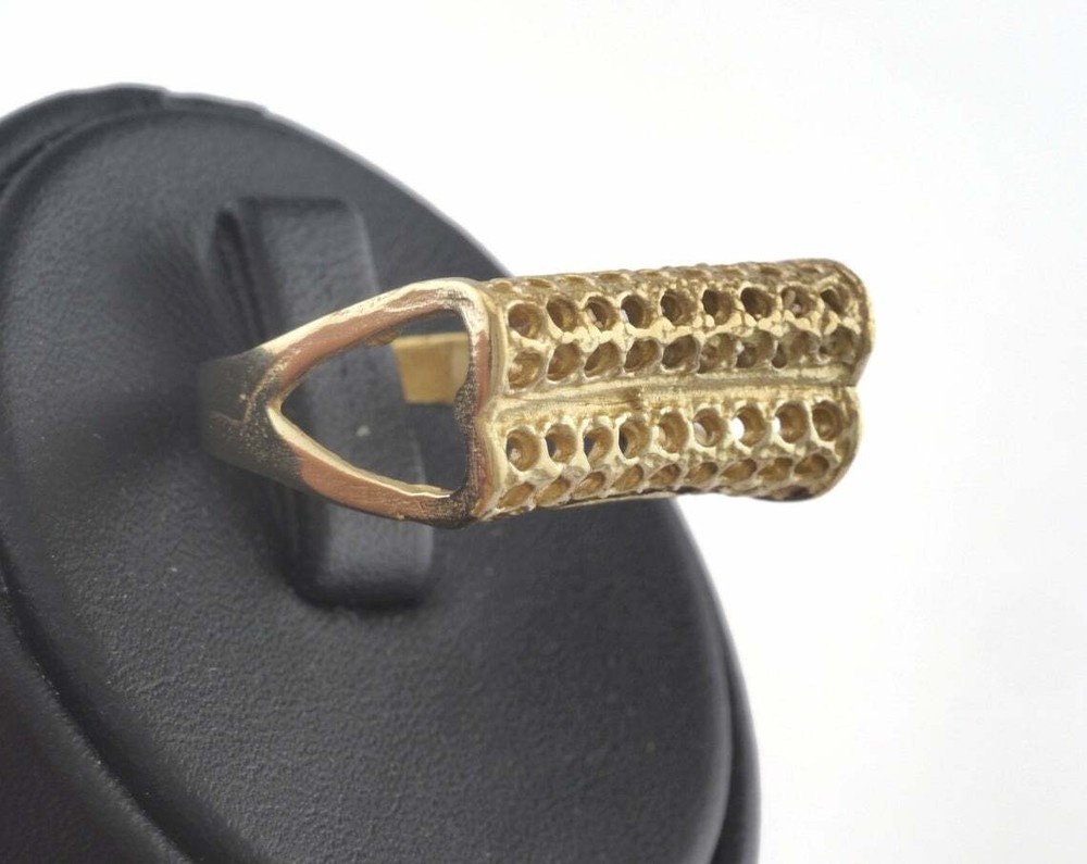 Heart Shape Adjustable Ring Raw Brass 18.5mm 8.5US innsize Adjustable 3350