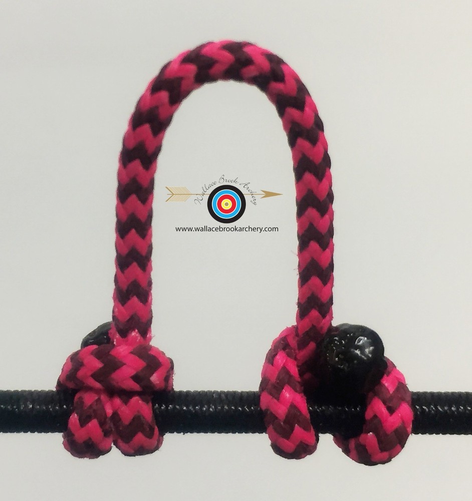 1 Pack- Speckled  Pink/Black  Archery Release Bow String D Loop, BCY #24