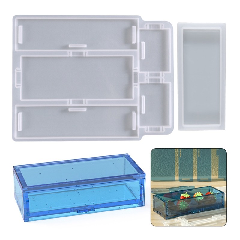 Casting Craft DIY Silicone Rectangular Mould Resin Making Domin Storage Box Mold
