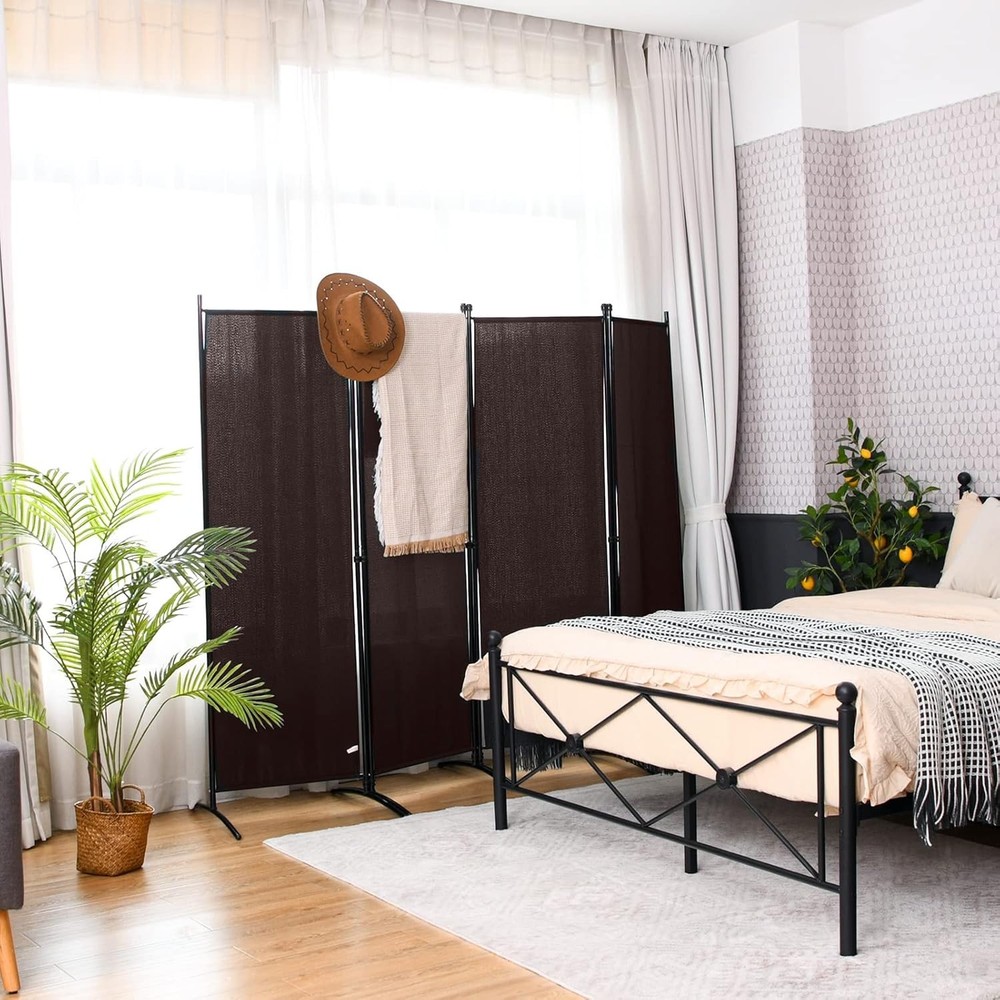 4 Panel Room Divider Folding Privacy Screen Room Partition 5.6 Ft Foldable