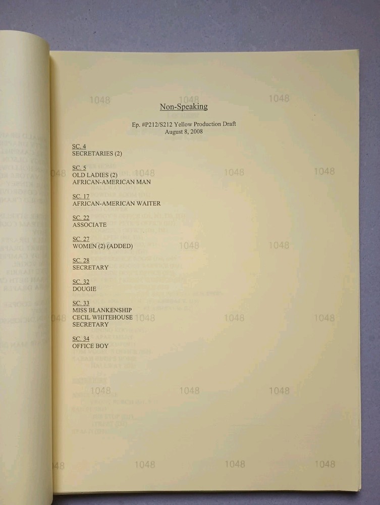 MAD MEN TV SCRIPT 'The Mountain King' Yellow Production Draft