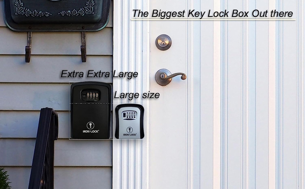 ® - XXL Key Lock Box Wall Mount for Keys 4 Digit Combination