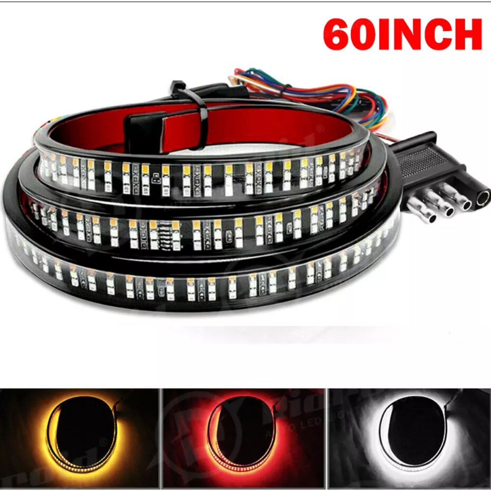 LED Tailgate Light Bar 60" Triple Row 5-Function Strip Universal for Pickup SUV