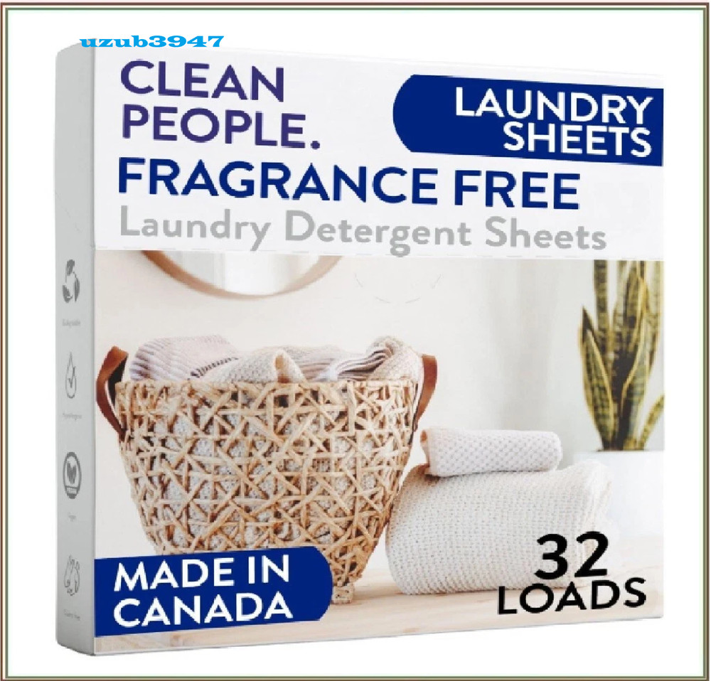 Clean People Laundry Detergent Sheets - Plant-Based, Hypoallergenic Laundry Soap
