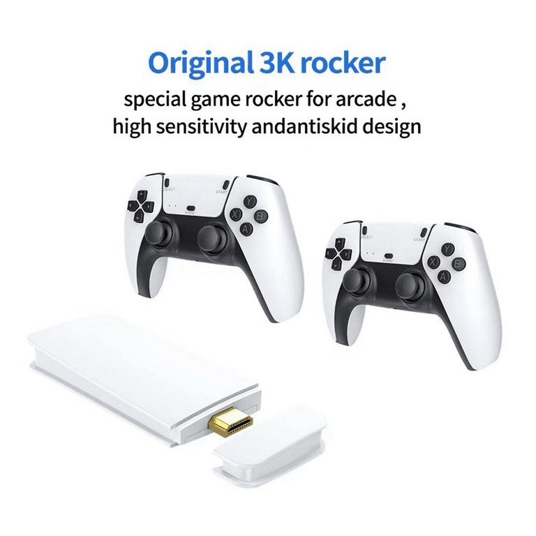 Retro 4K Gaming Stick, Plug & Play Console with Wireless Controllers