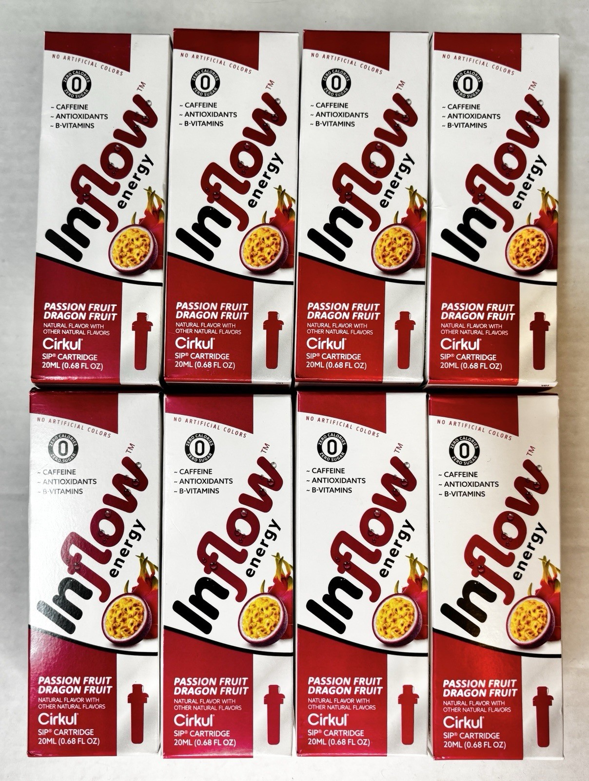 Cirkul Inflow Energy Cartridge Passion Fruit Dragon Fruit Exp 10/26 Lot of 8