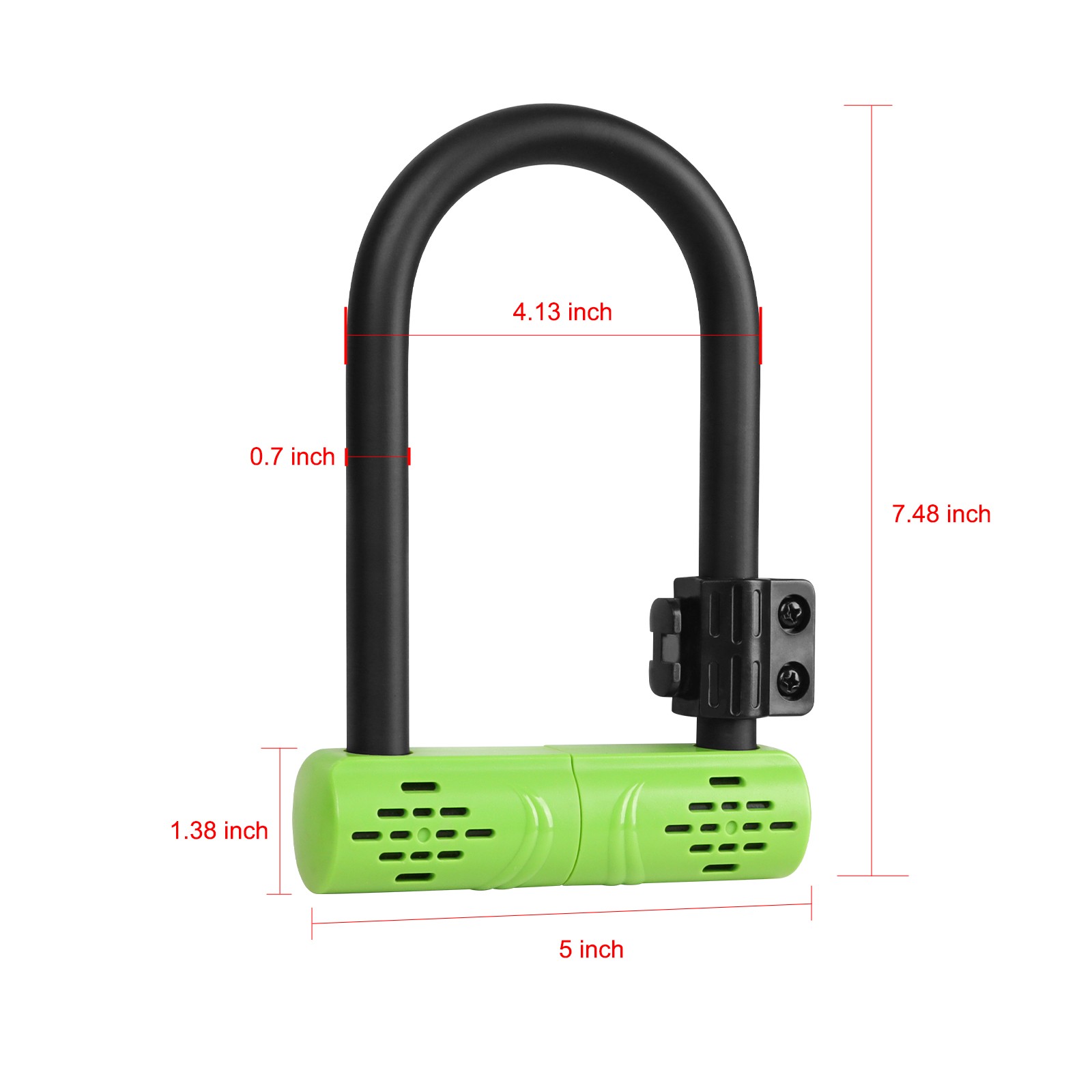 Heavy-Duty Bicycle U-lock Steel Bike Lock Anti Theft w/ lock frame Green Lock