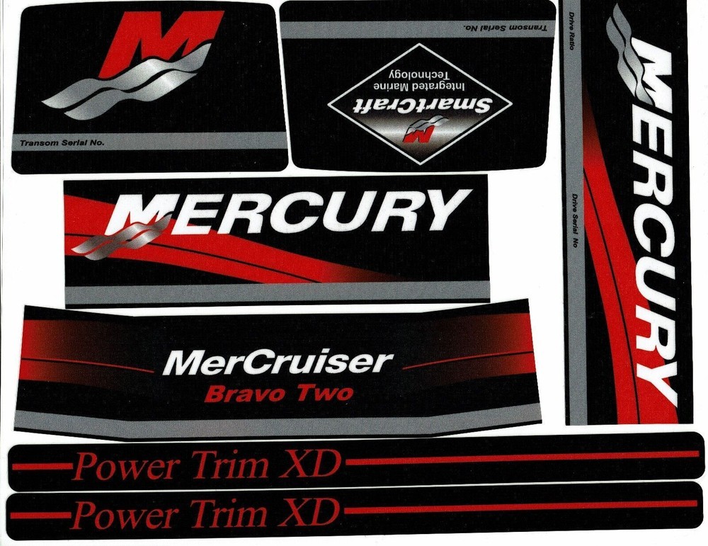 MerCruiser Bravo Two Engine Drive Engine Red Rams 37-13722A90 Decals Sticker