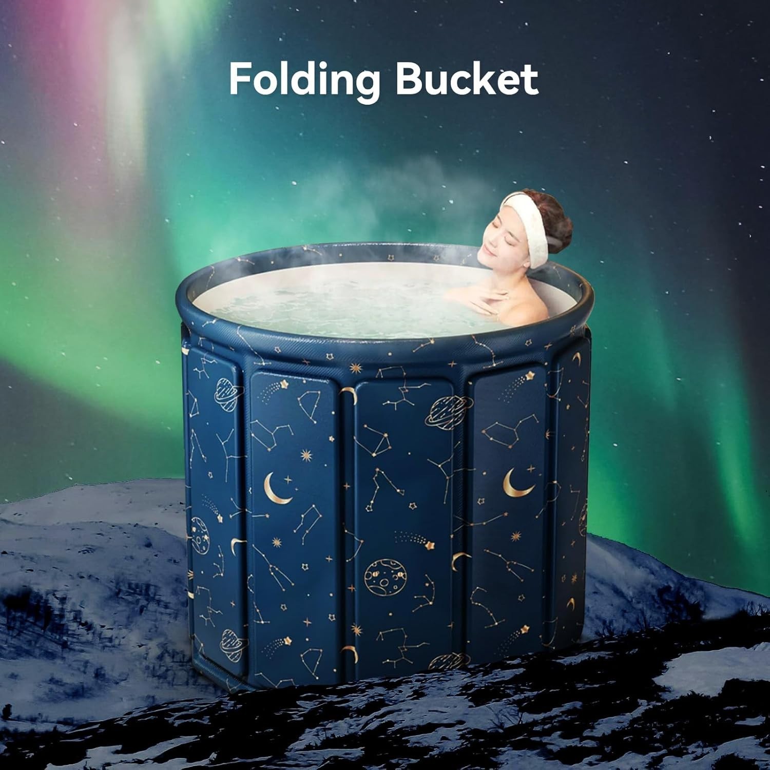 Portable Foldable Ice Bath Tub Collapsible Soaking Bath Tub for Shower 27"*25"