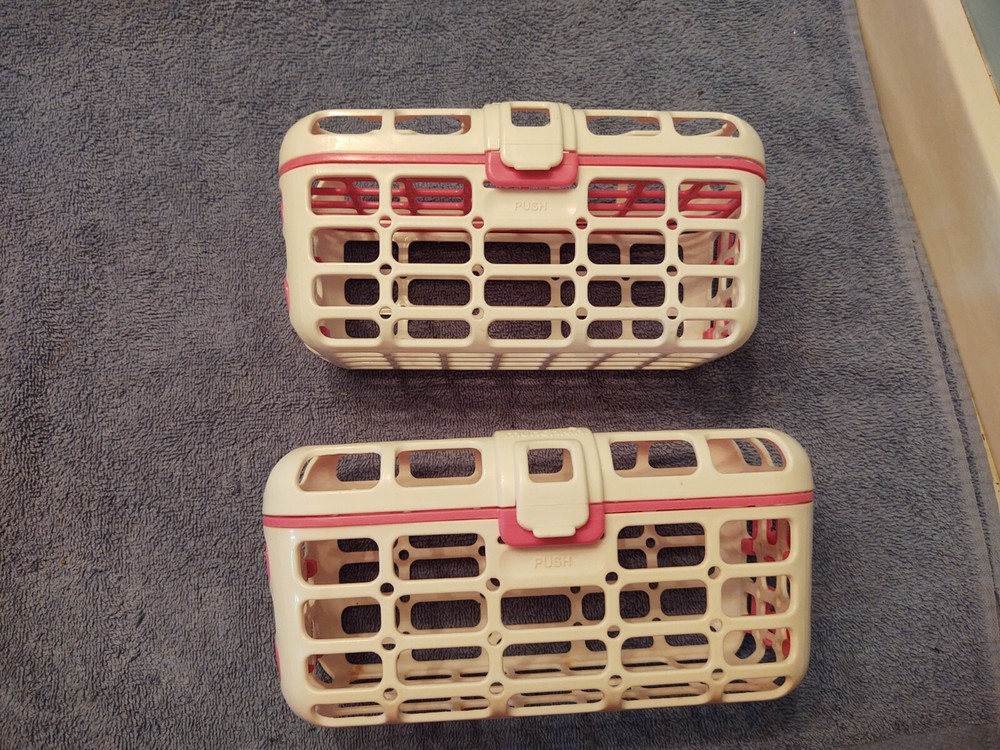 2 Munchkin Dishwasher Containers  Pink & White