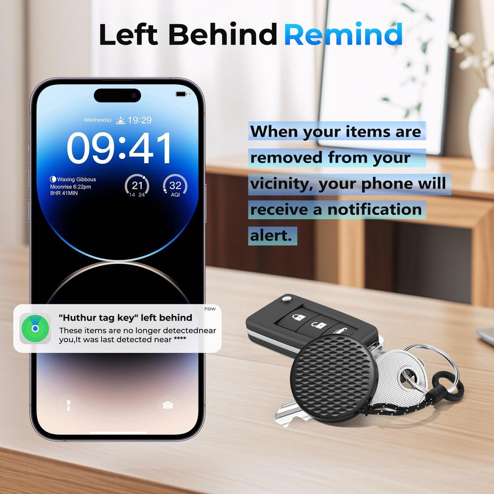 Air Tracker Tags-4 Pack for Apple Find My (iOS Only), Bluetooth Tracker Smart...