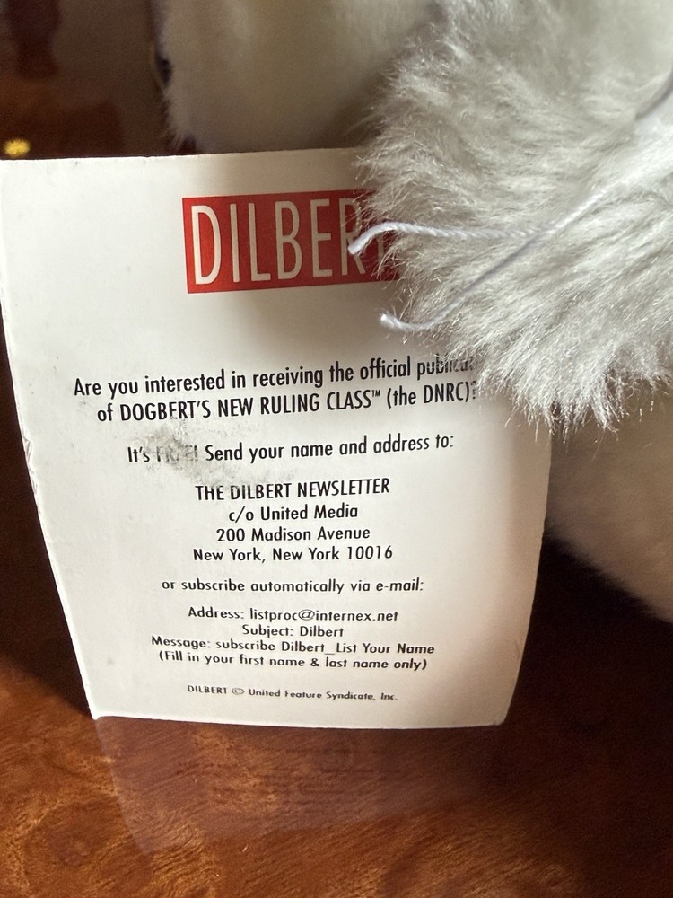Vintage Dilbert Tin Can With Plush Dogbert - NEW !!