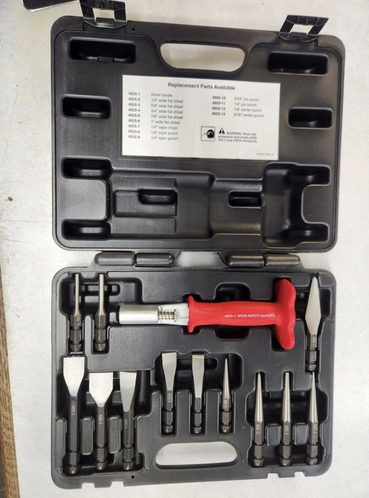 NEW!!! MAC Tools PCS1000K PCS1-1 13pc Interchangeable Punch & Chisel Set W/Case