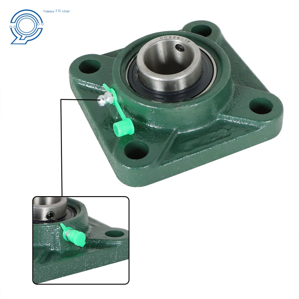 2 Pack UCF205-16 1" Bore Solid Base Pillow Block Flange Mounted Bearing 4 Bolt