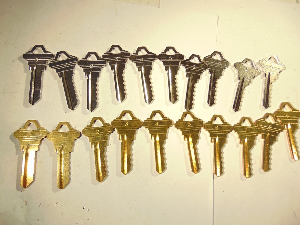 2 - SETS SCHLAGE SC1 AND SC4 DEPTH KEYS 0-9 LOCKSMITH