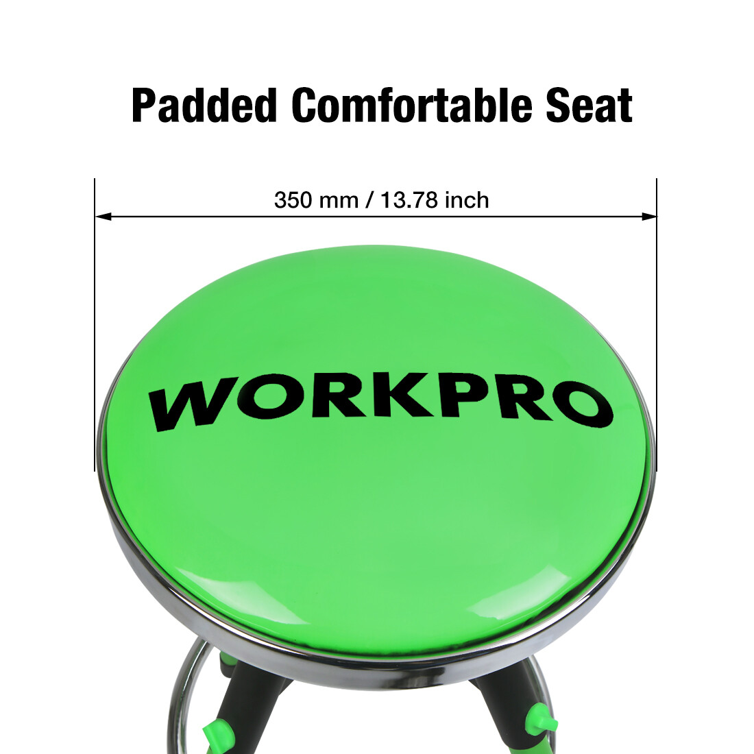 WORKPRO Heavy Duty Adjustable Hydraulic Shop Stool Garage Bar Stool 330Pound Max