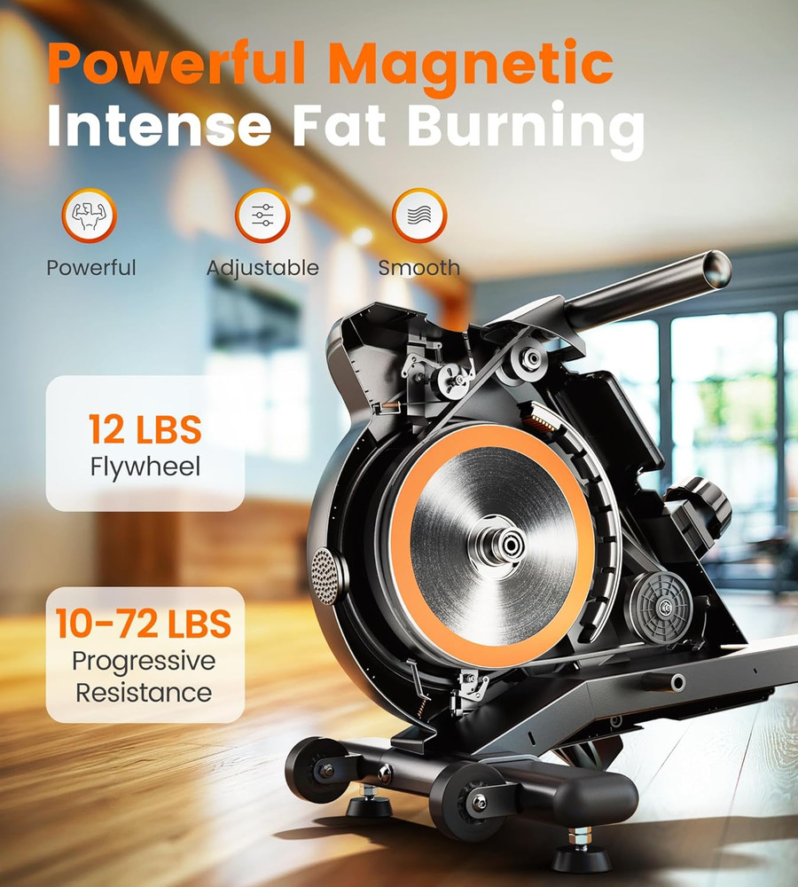 Magnetic/Water Rowing Machine for Home - Rower Machine Use with Bluetooth, App S
