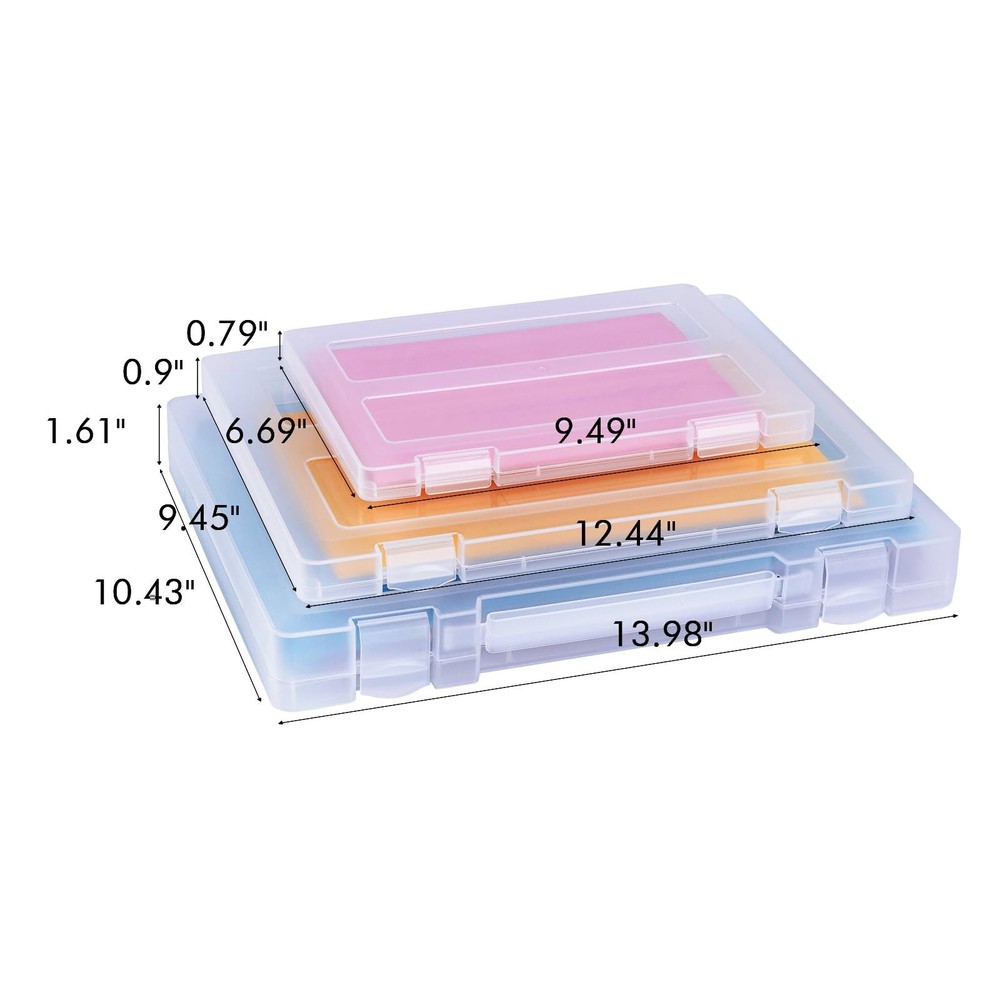 12 Pack A4 Paper Storage Boxes, 8.5 x 11 Plastic Portable Project Case for US...