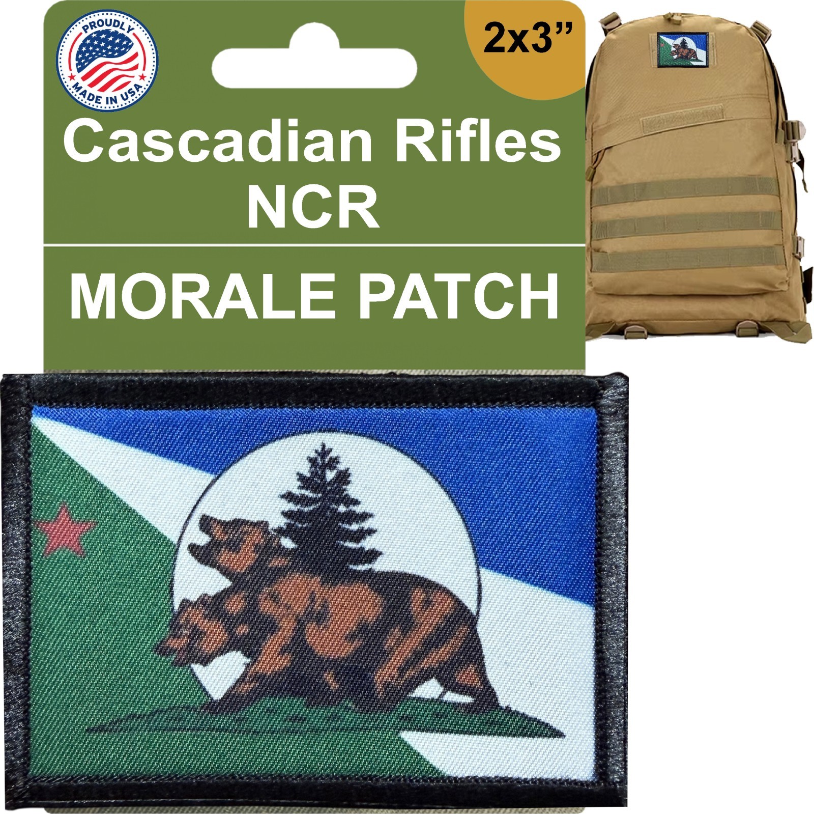 Cascadian Rifles NCR Flag Morale Patch Tactical New California Republic