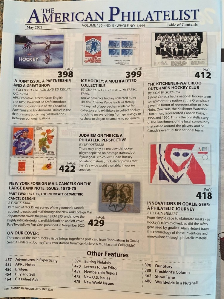 American Philatelist Magazine 2021, May