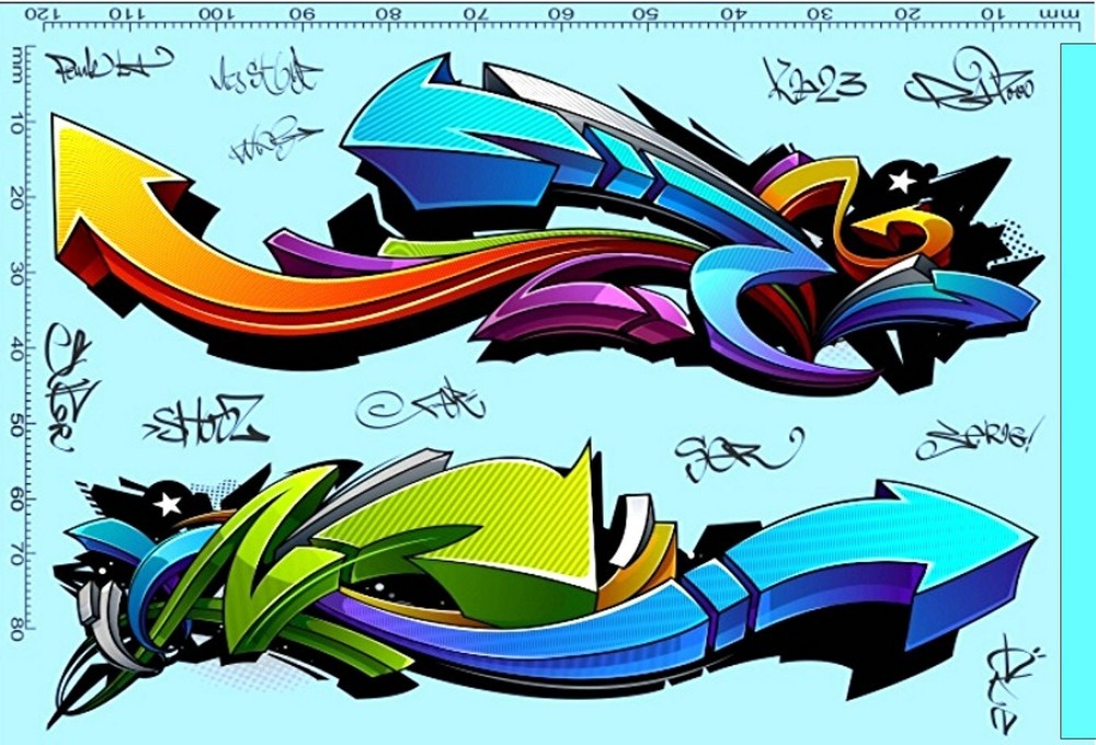Graffiti 1 Modelcar Model Car Optical Tuning Decal 1:43 Decal Decals