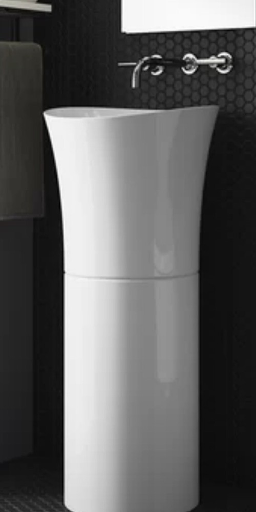 Kohl’s Veil Lavatory & Pedestal - Biscuit