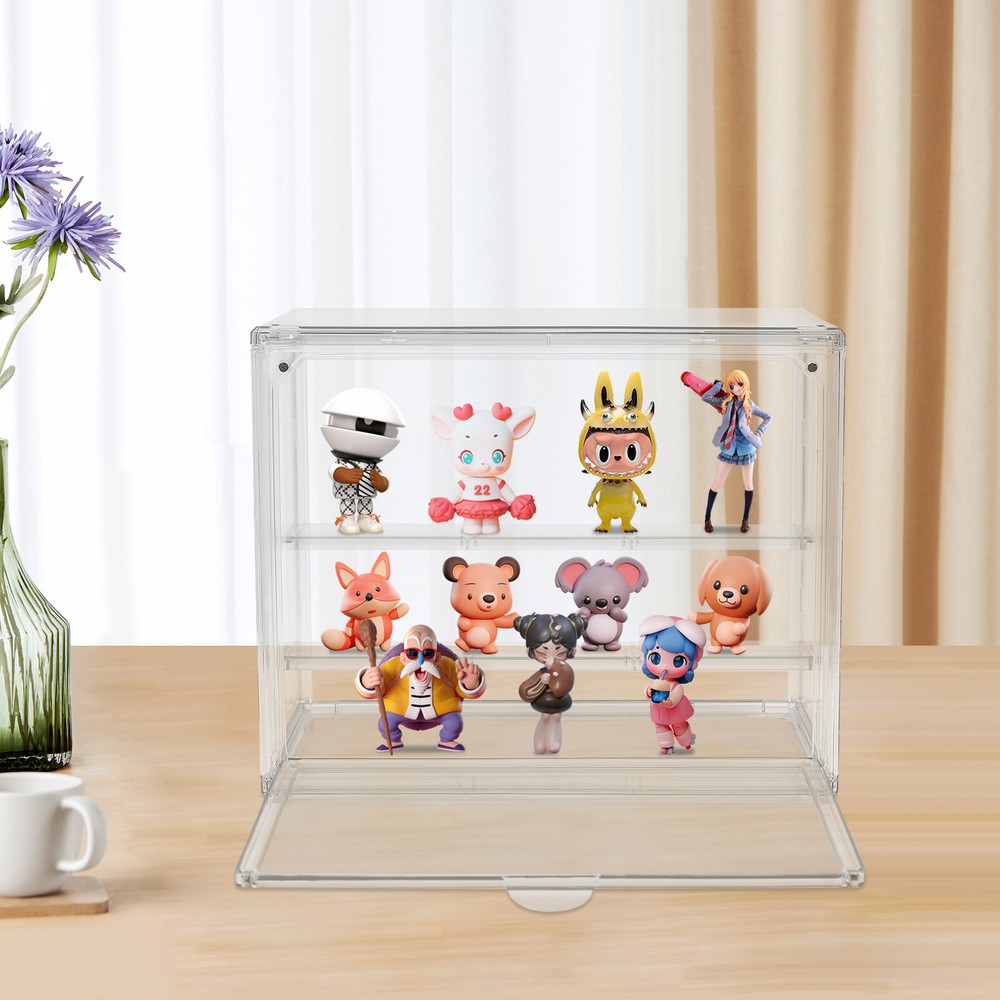 Compact 2-Tier Display Shelf Clear Cake Cupcake Bread Storage Box Display Case