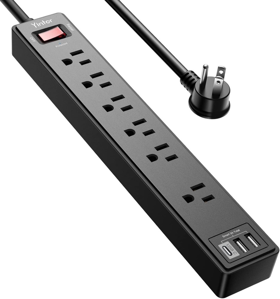 6Ft Power Strip with Surge Protection & USB