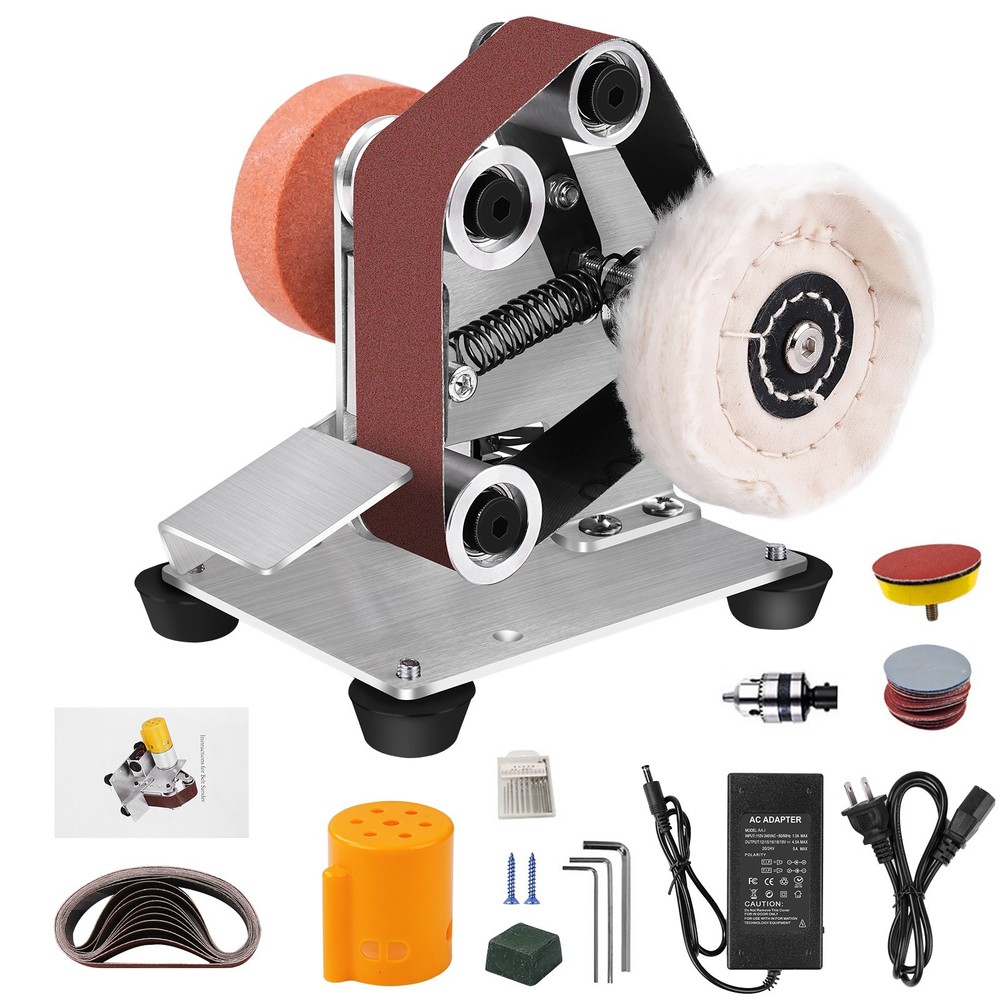 7 Speed Mini Belt Sander Adjustable Angle Polishing Grinding Machine