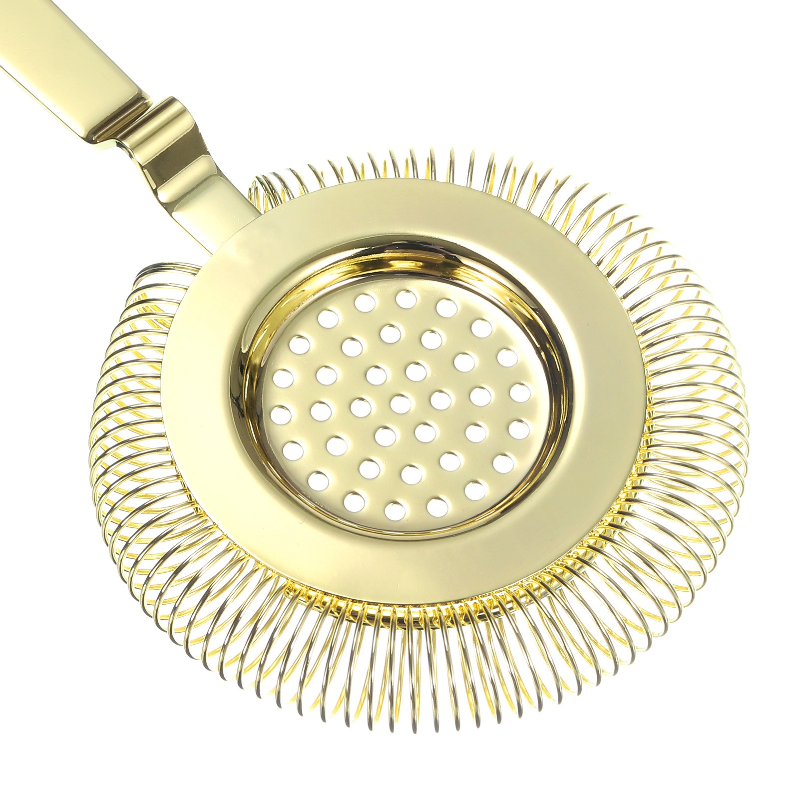Cocktail Strainer, 1pcs Stainless Steel Bar Strainer for Drinks (Gold, 210mm)