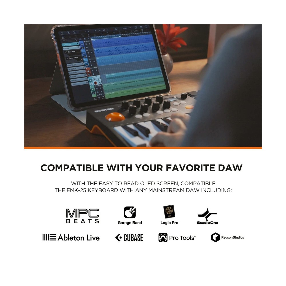 EMP16 Bluetooth MIDI Beat Pad + EMK-25 USB MIDI Keyboard Contoller Bundle