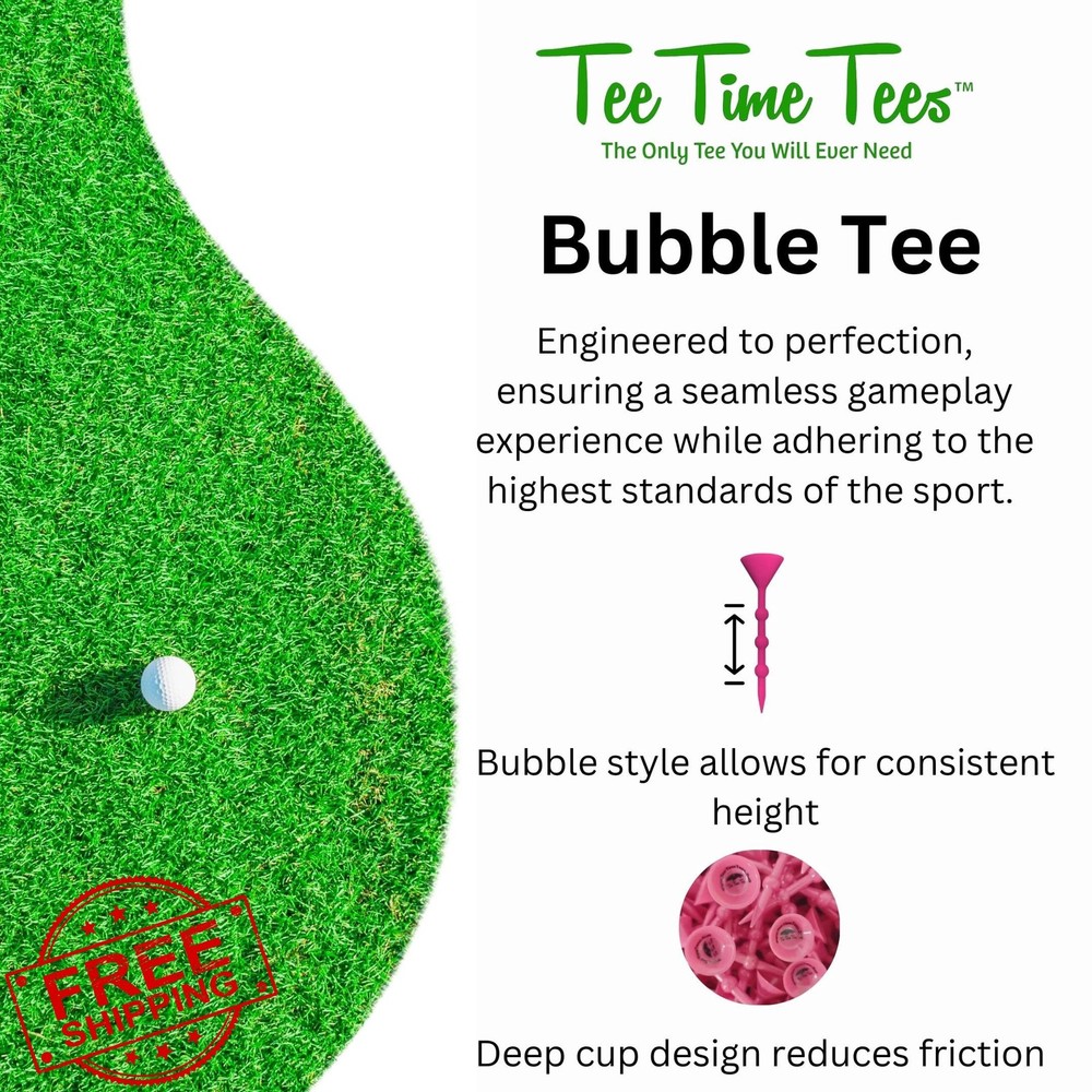 Tee Time 25pc Bubble Golf Tees 3.25" Unbreakable Plastic