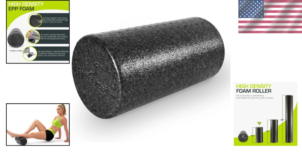 Firm 12" Foam Roller - Versatile Tool for Muscle Therapy & Flexibility Training