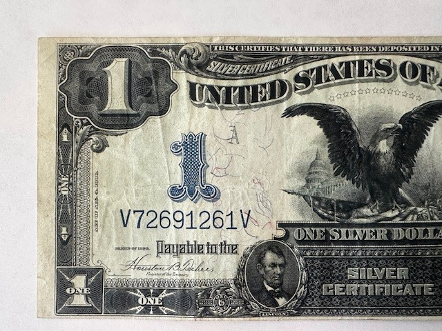 1899 $1 black eagle silver certificate Teehee Burke