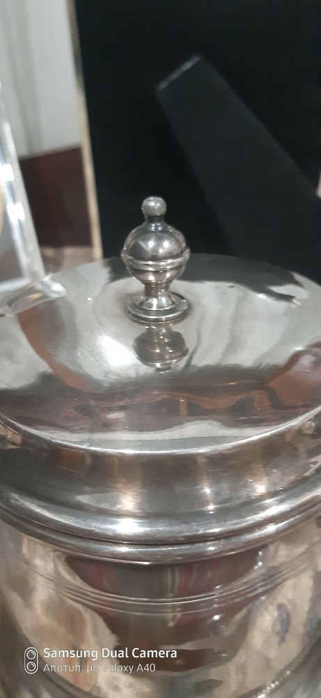 James Deakin silver plated jar.