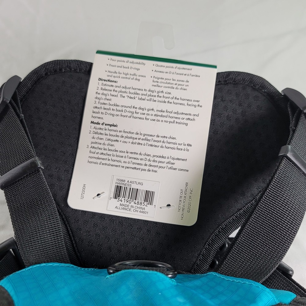 Pet Attire Multi-Function Harness - Teal/Blue - Size Large 26"-38"