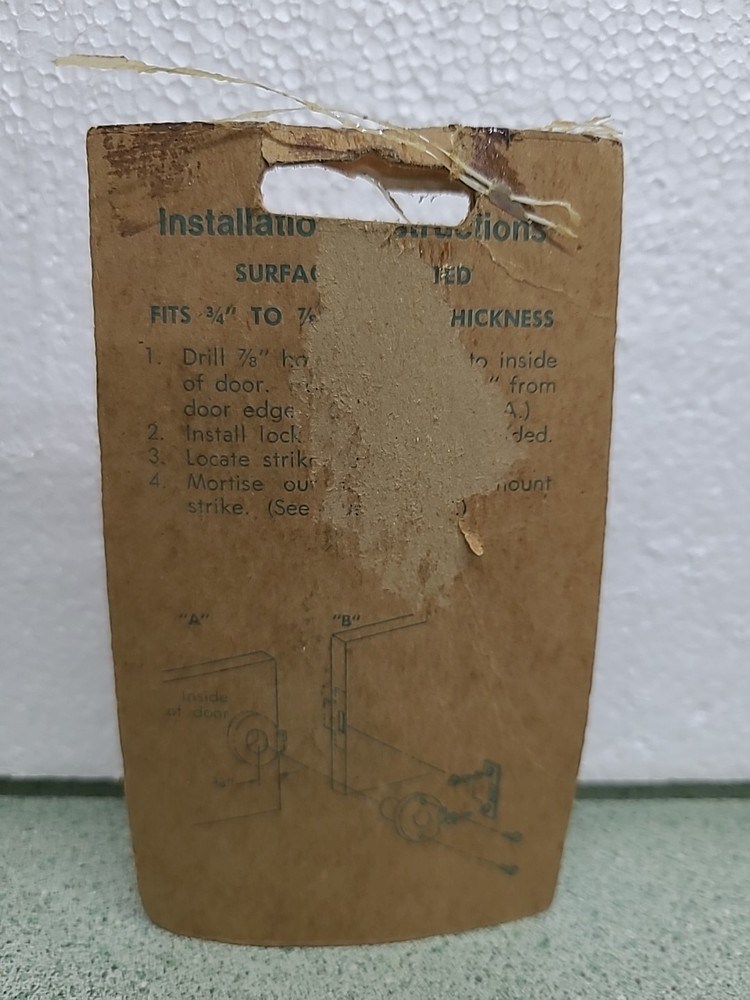 Antique Wright V372 Self Locking Cabinet Lock