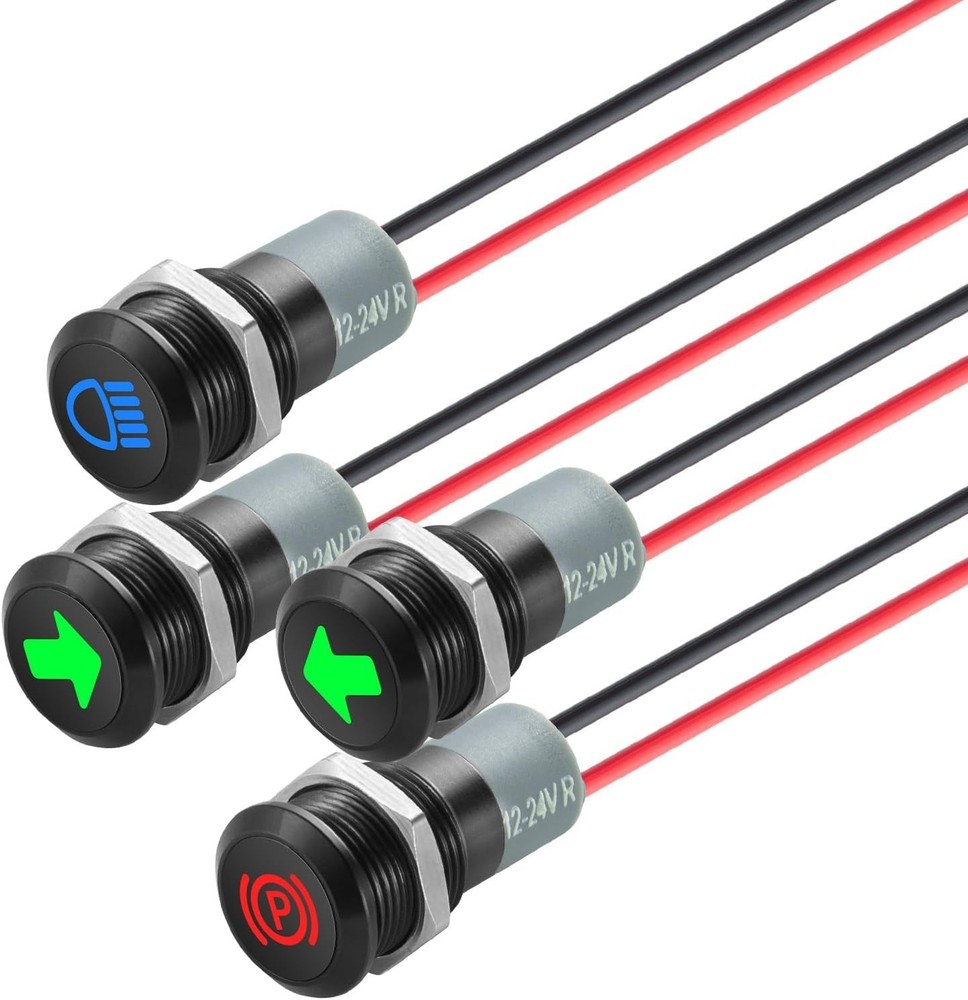 4PCS LED Indicator Small Light Waterproof Panel Cutout Single Arrow Left/Right