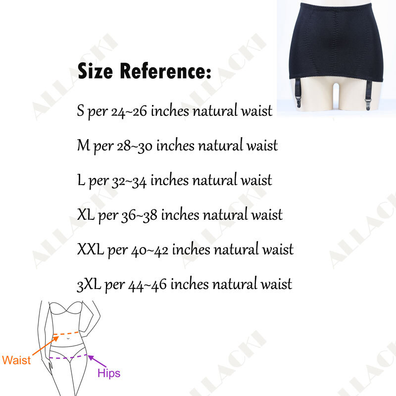 Luxallacki High Waist Open Bottom Girdle Skirt with Garter Straps for Stockings