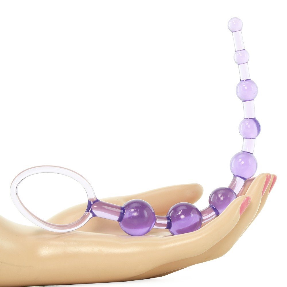 Slim Soft Flexible Bendable Beginner Anal Beads with Retrieval Ring
