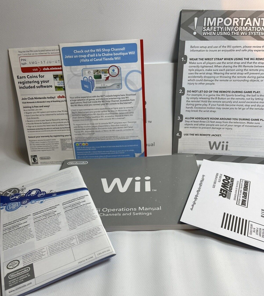 Nintendo Wii Operations Manuals, System Setup, Channels & Settings (See Photos)