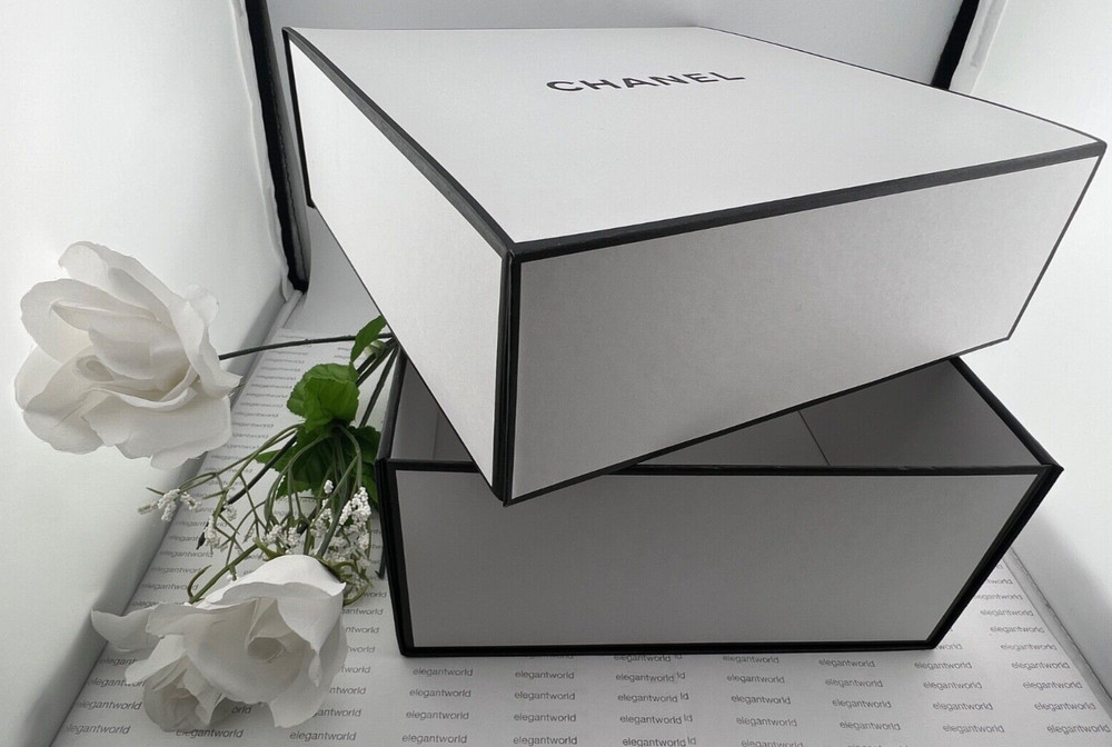 CHANEL Square EMPTY GIFT BOX Container 8.5"x8.5"x3.75" NEW AUTHENTIC