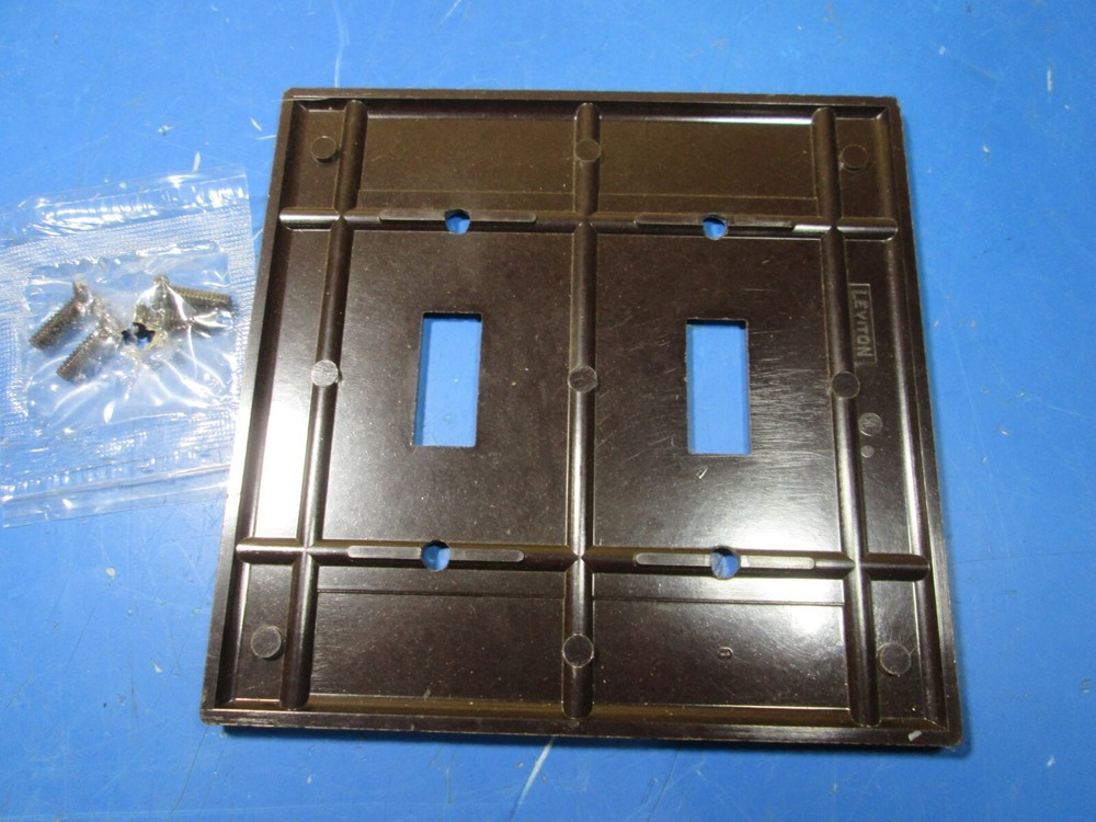 Leviton Brown Ribbed 2 ganged Switch Cover Plate