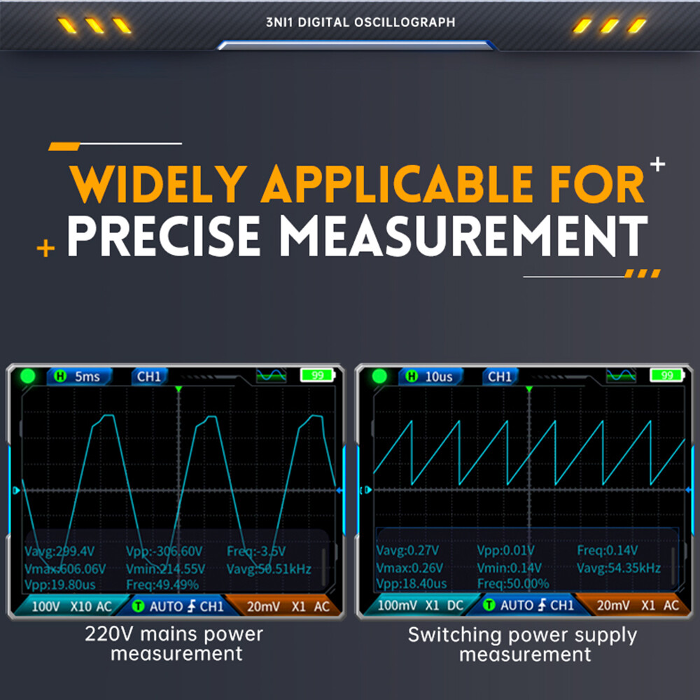 FNIRSI 2C23T Handheld Digital Oscilloscope Multimeter+ Function Signal Generator