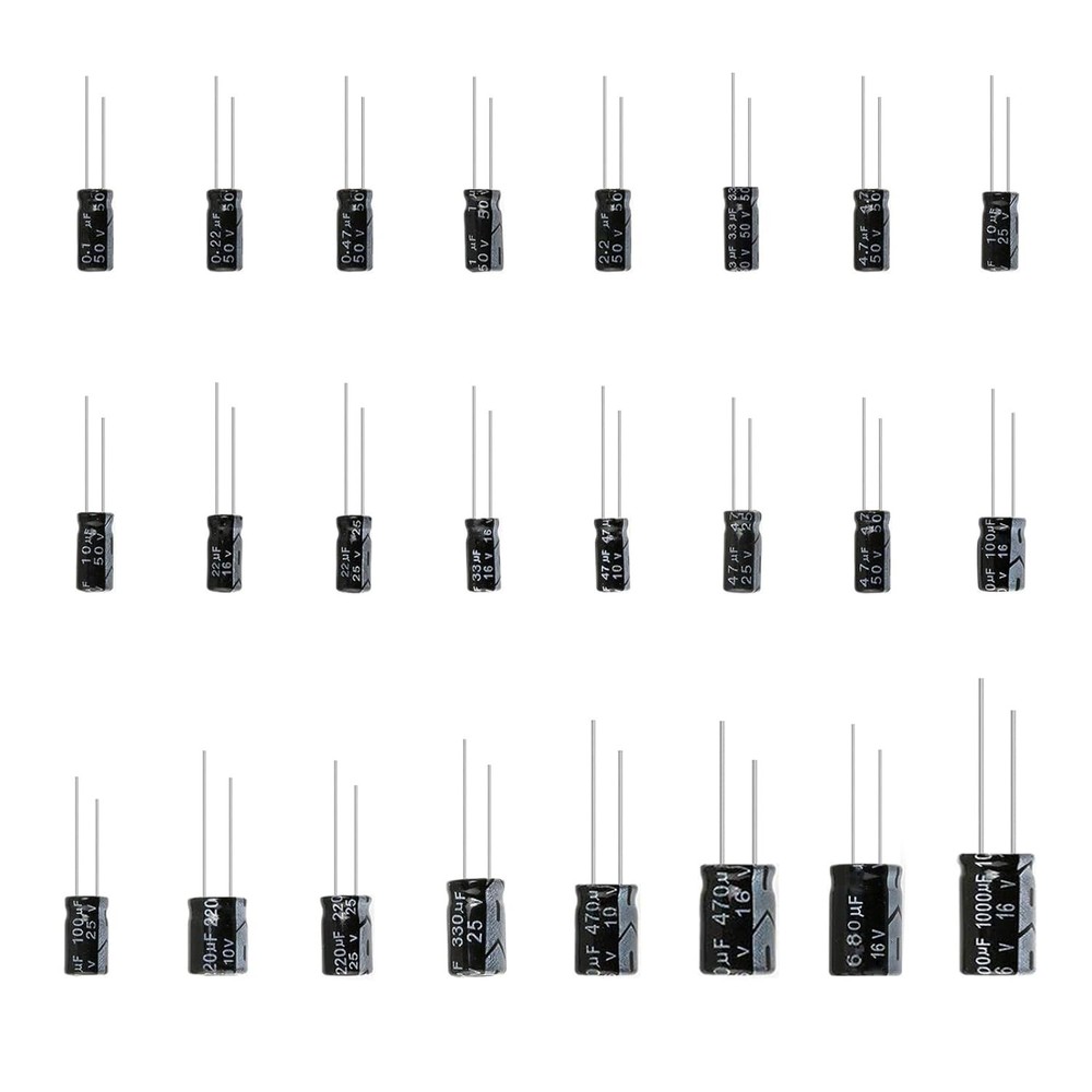 Capacitor Assortment Kit 24 Values Electronics Electrolytic Set